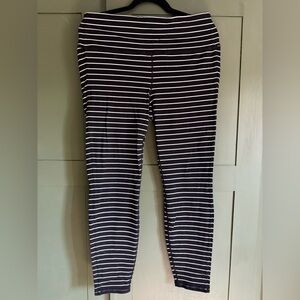 Athleta Black with White Stripe Leggings
